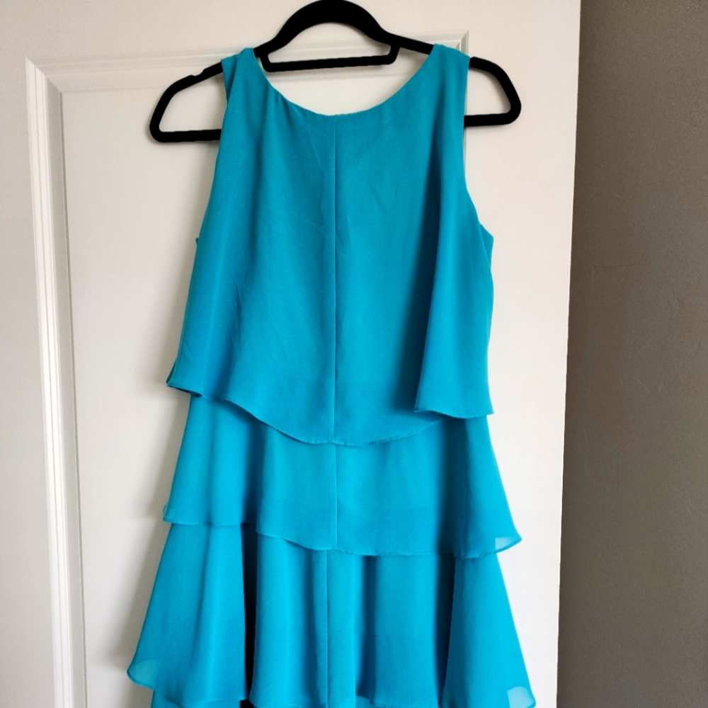 Teal Ruffle dress size 10 in perfect condition